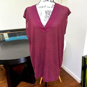 Banana Republic Burgundy Sleeveless Top Size Large